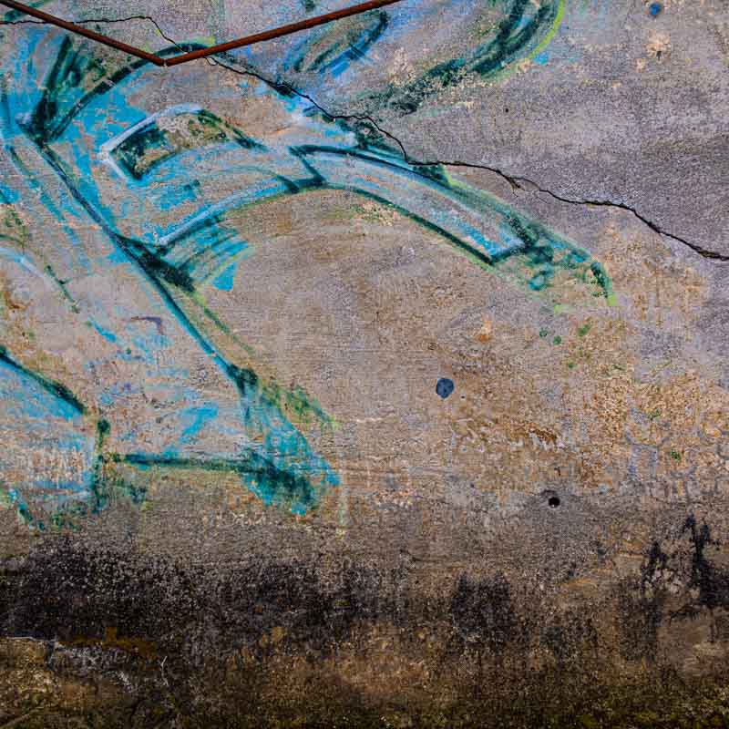 Veggbilder | Blå fabel på mur | Fotokunst | Kunstfoto